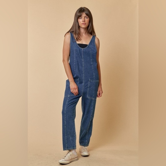 We The Free Pants - NEW FREE PEOPLE WE THE FREE HIGH ROLLER JUMPSUIT M B2898